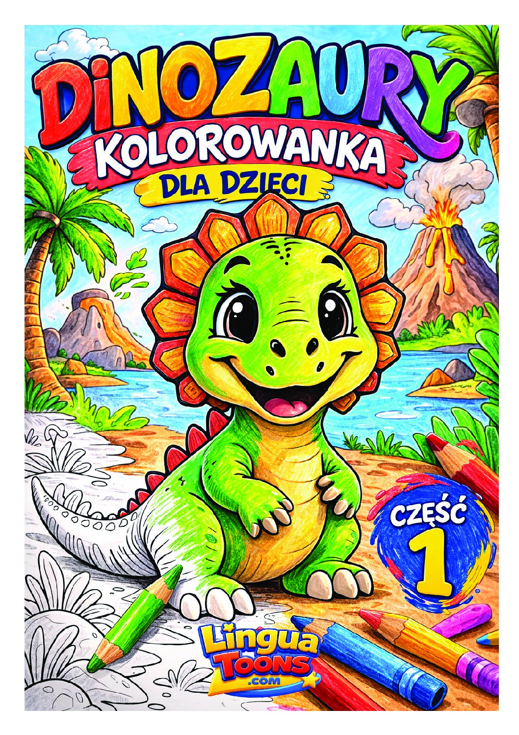 DINOZAURY Kolorowanka dla dzieci v.1