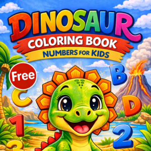Free dinosaur coloring book for kids learning numbers 1 to 10 educational coloring page with cute dinosaur and counting numbers